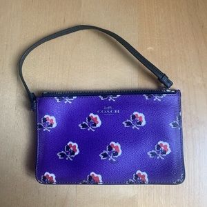 Coach Purple Floral Wristlet